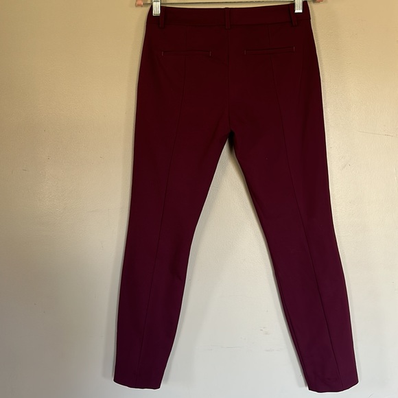 Express Low Rise Columnist Ankle Dress Pants - Burgundy - 0 Regular - Picture 7 of 14
